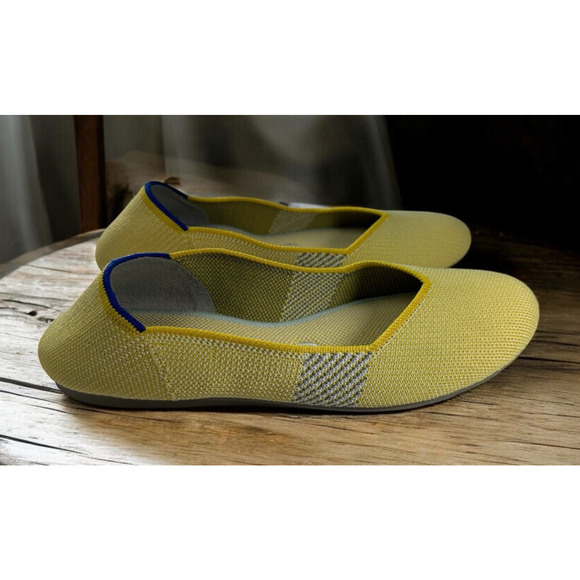 Rothy's Round Toe The Flat Ballet Slip On Knit Shoes Sunshine Yellow Women's 7.5 - Picture 2 of 16